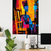 De moeder van Whistler herinterpreteerd in vet Abs Poster (Thuiskantoor)