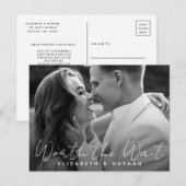 De moeite waard wachten bruiloft uitstel Briefkaar Briefkaart (Voorkant / Achterkant)