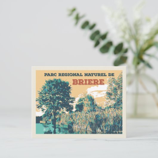 De moerassen van het regionale park Briere Frankri Briefkaart (Staand voorkant)