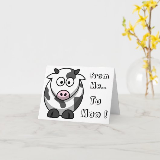 De moi.. à Moo ! Carte de note (Fleur jaune)
