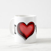 De mok " I <3 VFX"! (Voorkant links)