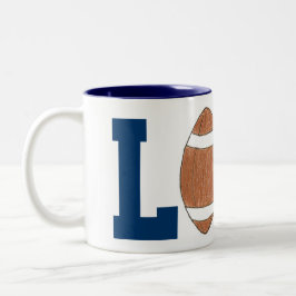 De mok van de de ventilatorliefde van het football