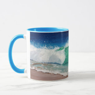 De Mok van de Golf van de oceaan met Blauw Handvat