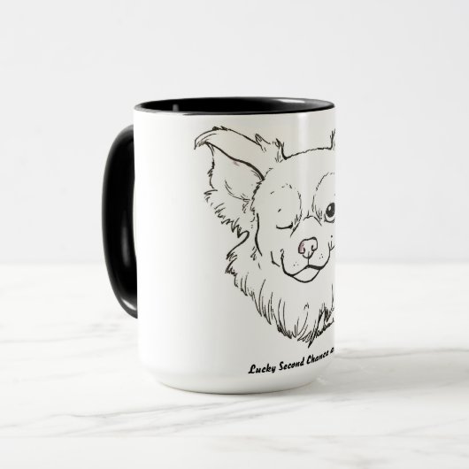 De Mok van de schilderende fox Lucky Coffee (Voorkant links)