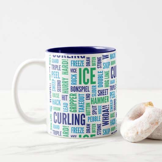 De Mok van het Jargon van het krullen - Blauw en G (Met donut)