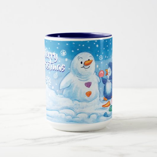 De mok van Kerstmis, PingPing Penguin & Snowman. (Midden)