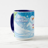 De mok van Kerstmis, PingPing Penguin & Snowman. (Voorkant links)