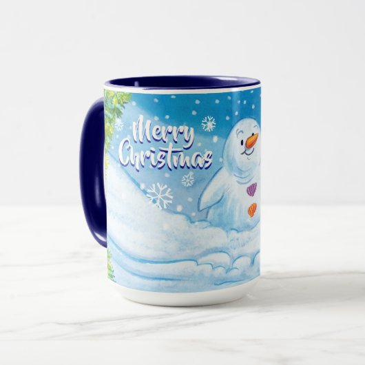 De mok van Kerstmis, PingPing Penguin & Snowman. (Voorkant links)