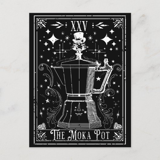 De Moka Pot Coffee Tarot Kaart (Voorkant)