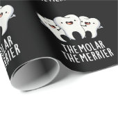 De Molar de Merrier Funny Dental Pun Dark BG Cadeaupapier (Rol Hoek)