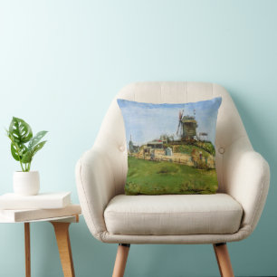 De molen van de Galette door Vincent van Gogh Kussen
