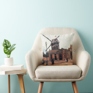 De molen van de Galette door Vincent van Gogh Kussen