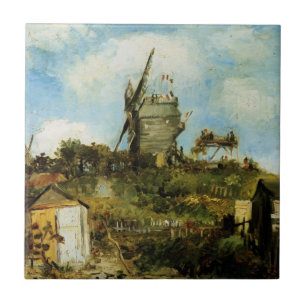 De molen van de Galette door Vincent van Gogh Tegeltje