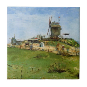 De molen van de Galette door Vincent van Gogh Tegeltje
