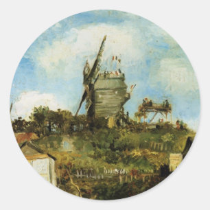 De molen van de Galette van Vincent van Gogh Ronde Sticker