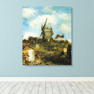 De molen van La Galette door Vincent van Gogh Canvas Afdruk