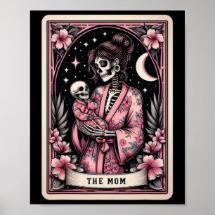 De Mom Tarot Kaart Moederdag Roze Skelet Mom B Poster