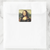 De Mona Lisa Leonardo da Vinci Vierkante Sticker (Tas)