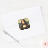 De Mona Lisa Leonardo da Vinci Vierkante Sticker (Envelop)