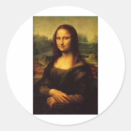 De Mona Lisa van Leonardo Da Vinci c. 1503-1505 Ronde Sticker (Voorkant)