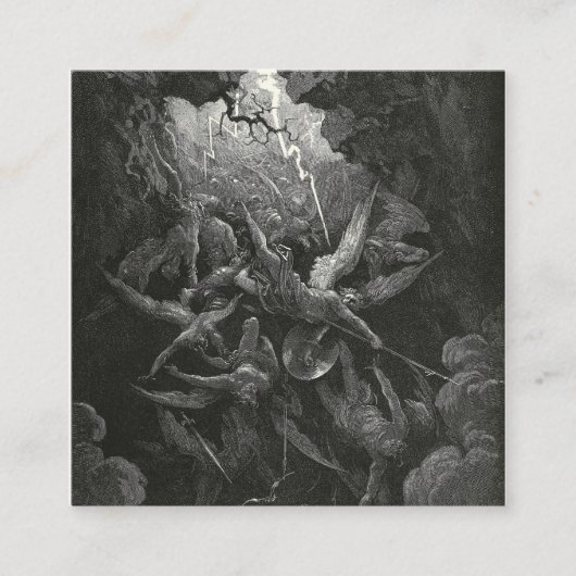 De mond van de hel van Gustave Dore Vierkante Visitekaartje (Voorkant)