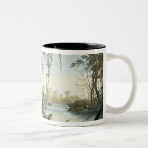 De monding van de Fox-rivier, Indiana, bord 5 van Tweekleurige Koffiemok