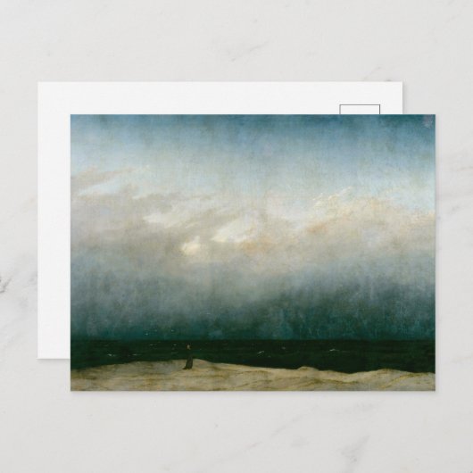 De Monk van het Zee van Caspar David Friedrich Feestdagenkaart (Voorkant / Achterkant)