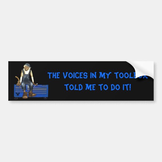De Monkey van de groet Gepersonaliseerd Toolbox St Bumpersticker (Voorkant)