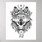 De Monochrome Wolf Poster (Voorkant)