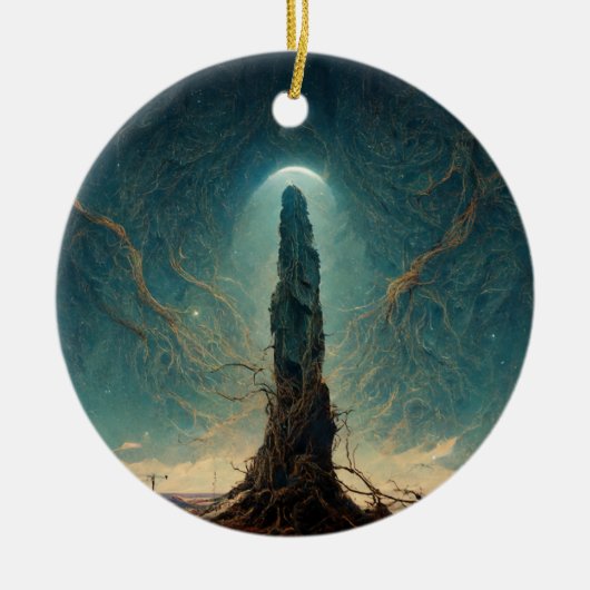 De monoliet 2 Fantasy Sci-Fi Art Keramisch Ornament (Voorkant)