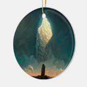 De monoliet 3 Fantasy Sci-Fi Keramisch Ornament (Links)