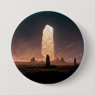 De monoliet 4 Fantasy Sci-Fi Ronde Button 7,6 Cm