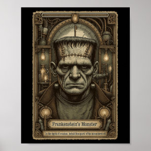 De Monster Frankenstein Halloween Tarot C Poster