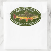 De Mooie Beekforel Ovale Sticker (Tas)