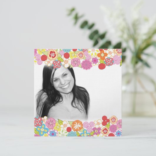 De mooie BloemenUitnodiging van het Kaart (Staand voorkant)