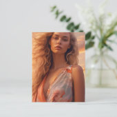 De mooie blonde vrouw briefkaart (Staand voorkant)