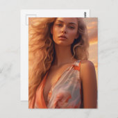 De mooie blonde vrouw briefkaart (Voorkant / Achterkant)