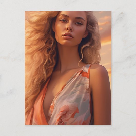 De mooie blonde vrouw briefkaart (Voorkant)