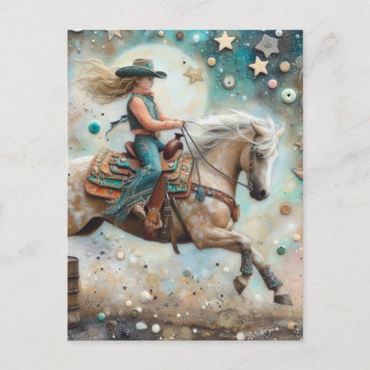 De mooie cowgirl briefkaart (Voorkant)