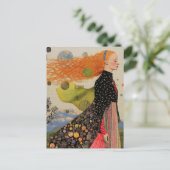 De mooie dame met rood haar collage briefkaart (Staand voorkant)