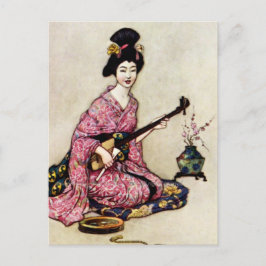 “De mooie danseres van Yedo” van Warwick Goble Feestdagenkaart