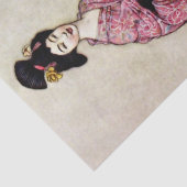 “De mooie danseres van Yedo” van Warwick Goble Tissuepapier (Detail)