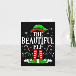 De Mooie Elf Grappige Kerst Overeenkomstige Famili Kaart