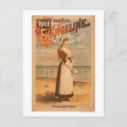 De mooie Evangeline Woman van Rijst in de Oceaan Briefkaart (Voorkant)