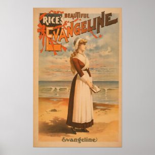 De mooie Evangeline Woman van Rijst in de Oceaan Poster