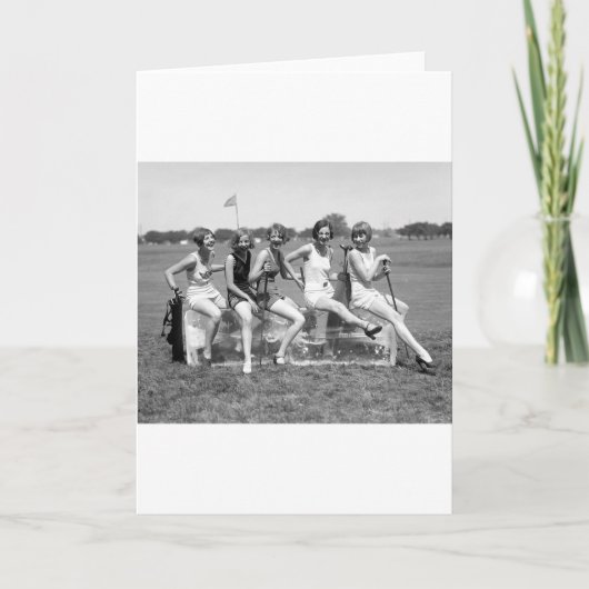 De mooie Golfspelers van het Meisje, jaren '20 Kaart (Voorkant)