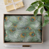 De mooie Groene Veer van de Pauw Tissuepapier (Geschenk)