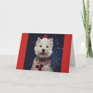 De mooie Kaart van Westie Kerstmis-Themed