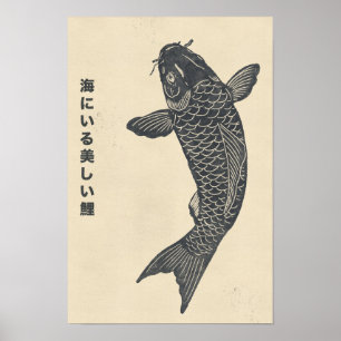de mooie koi-vis in de zee poster