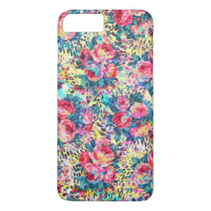 De mooie luipaard van vintage rozen iPhone 8 plus / 7 plus hoesje